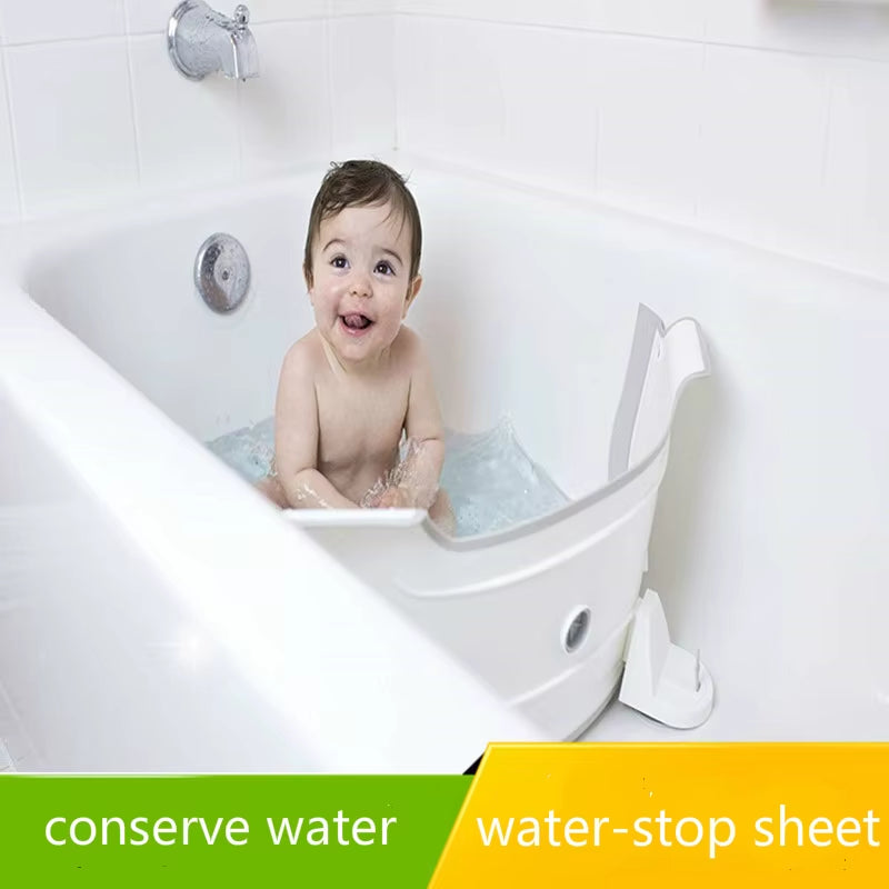 Adjustable Bathtub Partition Flap Baby Bath Dam Baby Bath Tub Water-Saving Barrier Bath Kids Separation Plate Bath Accessories